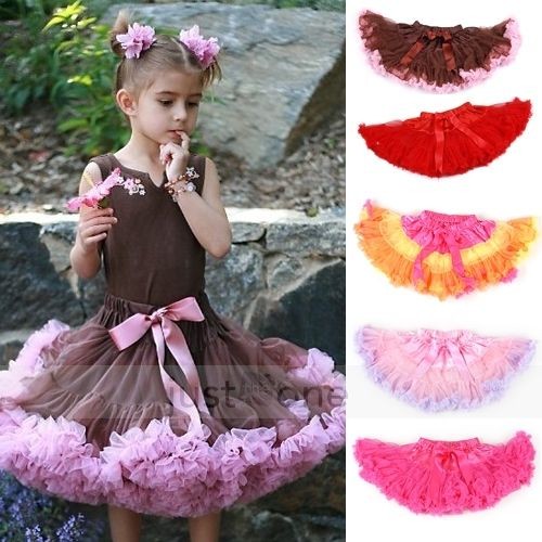 Baby Kids Girls Dancewear Cute Chiffon Tutu Full Pettiskirt Princess 