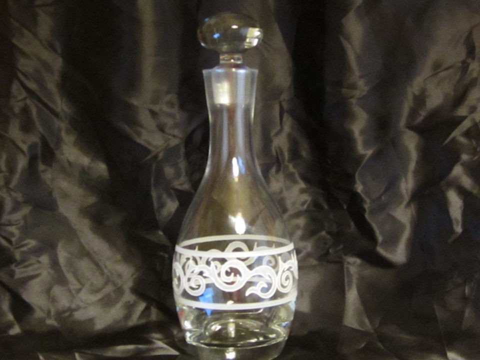 Apollo Etched scroll Decanter new & Boxed.