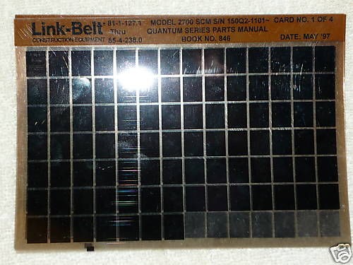 Linkbelt LS2700Q SCM Excavator Parts Manual Microfiche