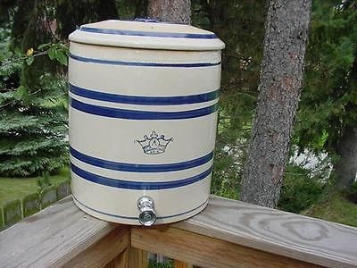   CROWN NUMBER 4 STONEWARE CROCK WATER LEMONADE COOLER JUG NICE