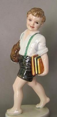 Exquisite Keramos Dakon Glass Porcelain SCHOOL BOY Vienna Austria