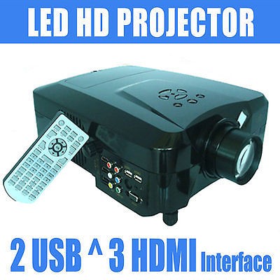   HDMI 2*USB HD Home Theater projector LED lamp Movie&Game Supprot 1080P