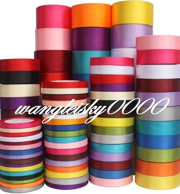 25 yards satin ribbon wedding craft sewing 6mm 10mm 12mm 15mm 25mm 