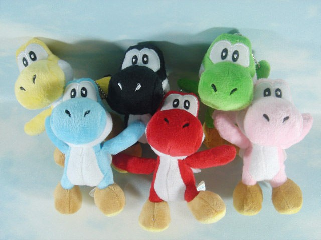 lot 6 pcs set mario bros yoshi 4.5 plush soft doll toy