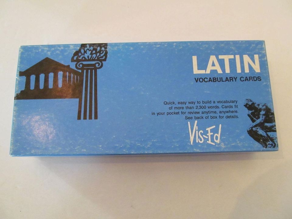 Vintage Latin Vocabulary Words Flash Cards Vis Ed Pocket Study Set F4