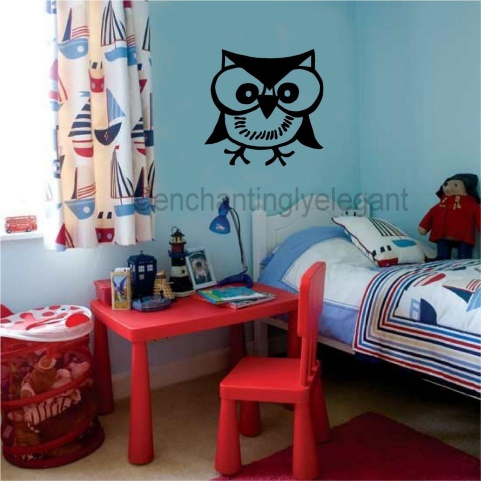 Owl Vinyl Decal Wall Sticker Kids Room Teen Room Decor Wall Art