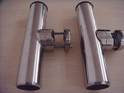 2pcs stainless clamp on fishing rod holder for rails 7/8 to 1