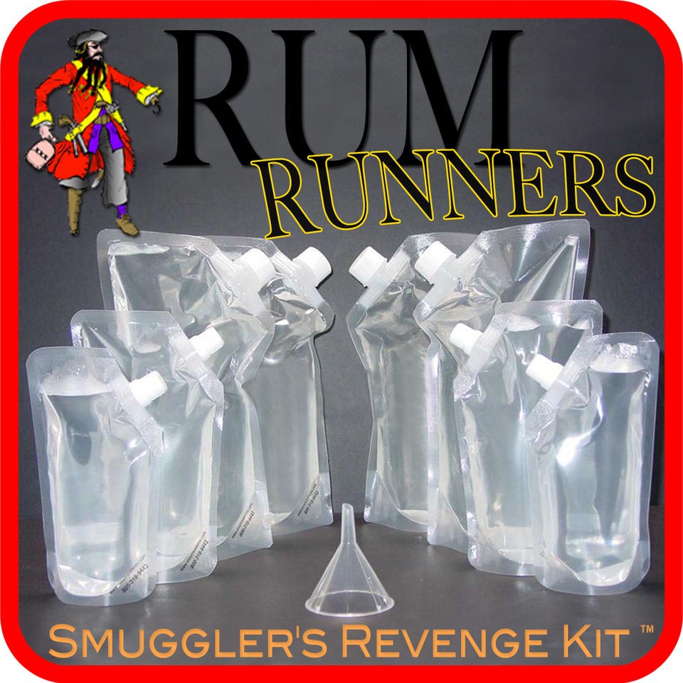 Rum Runner Plastic Drink Flask 4 32oz 2 16 & 8oz Concealable Smuggler 