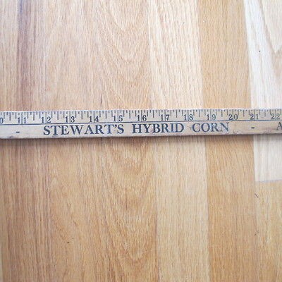 STEWARTS HYBRID CORN GREENSBURG INDIANA VINTAGE ADVERTISING YARDSTICK