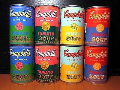 Set of 8 Andy Warhol 50th Anniversary Campbells Soup Cans 2012 