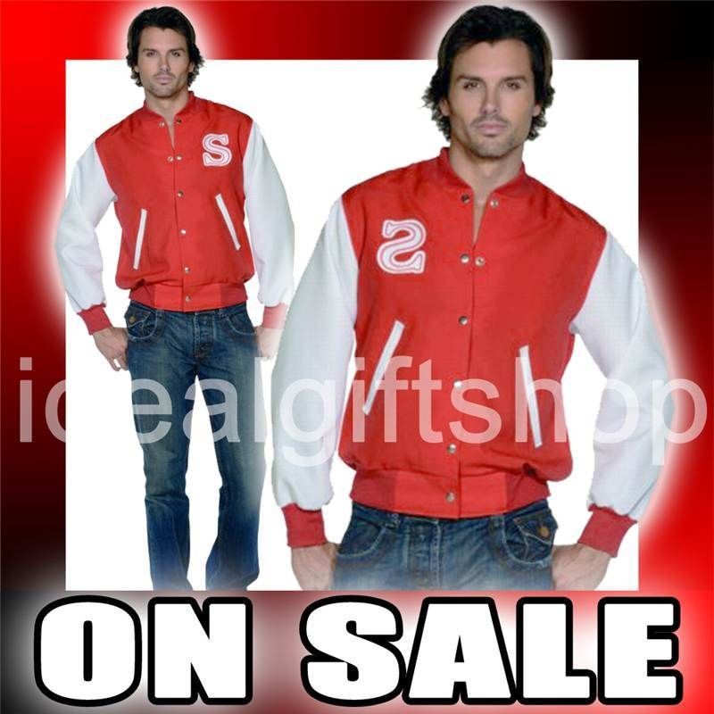   FEVER VARSITY JACKET FANCY DRESS COSTUME HIGH SCHOOL FOOTBALL AMERICAN