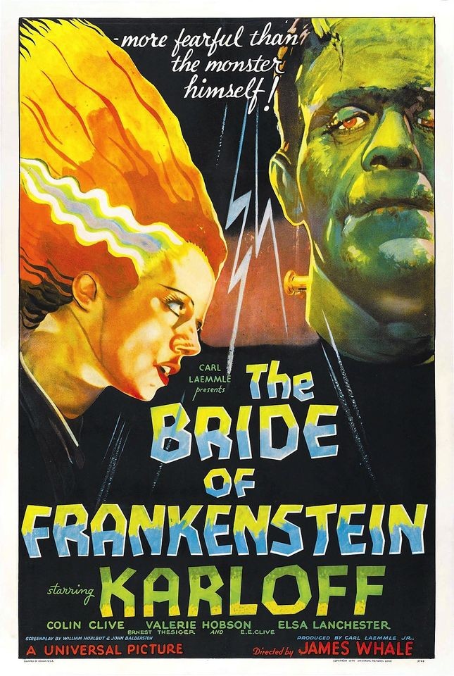 BRIDE OF FRANKENSTEIN Movie Poster Boris Karloff Universal Monster