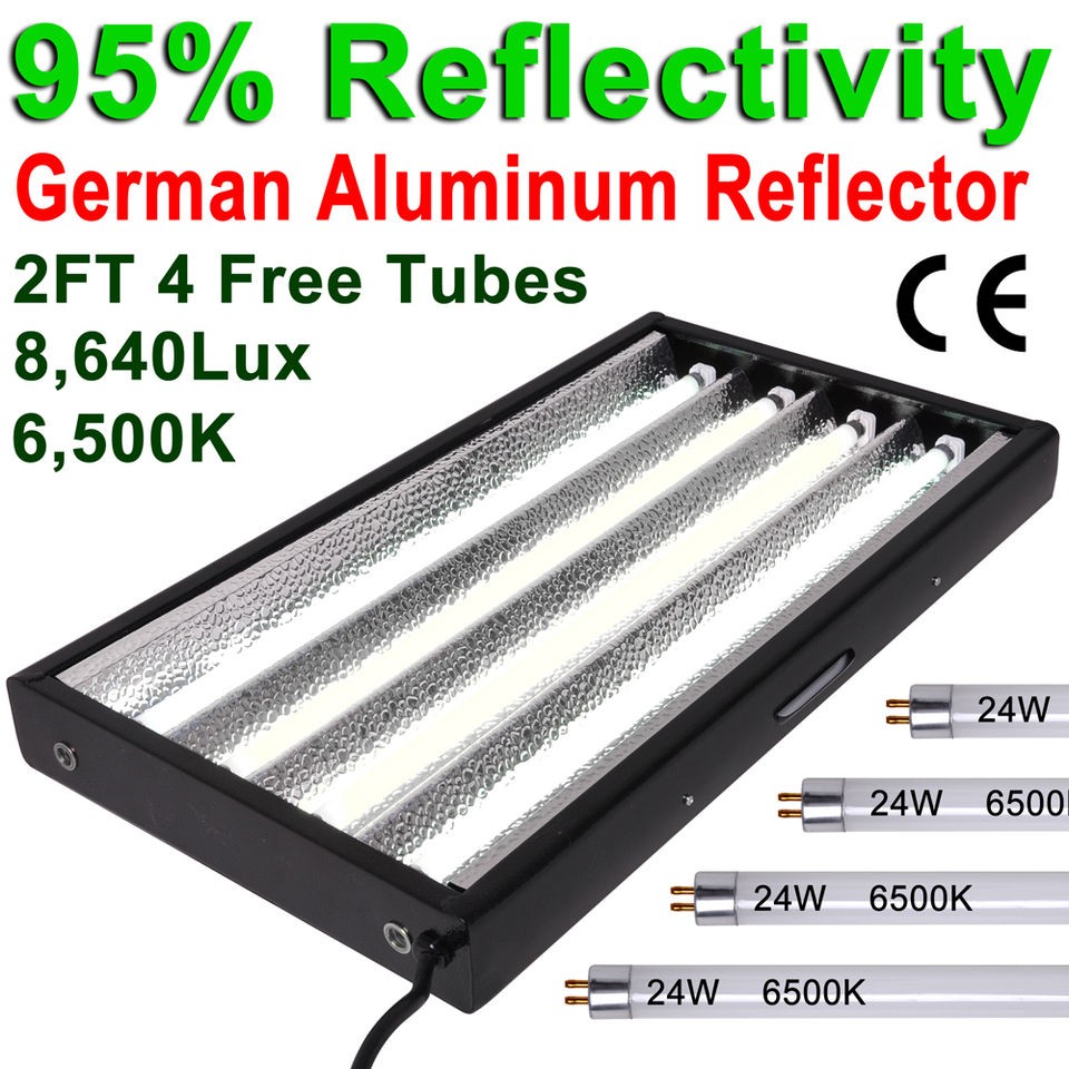 Bulb 24 T5 HO Fluorescent Tube Grow Light 96w 2 ft Lamp Hydroponics 