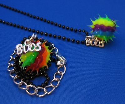 N66 Best Buds / Friend Necklaces 2 pcs Colorful Silicone Spike Black 