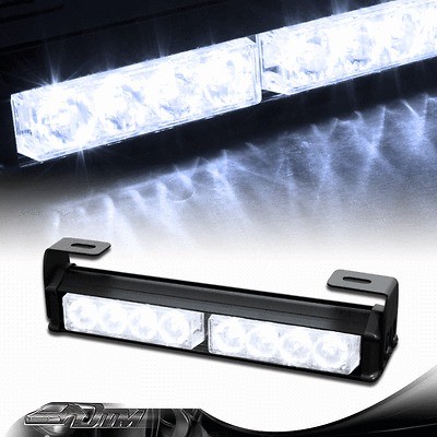 White LED 9.5 Traffic Advisor 7 Modes 12v Car Truck Van Bike Strobe 