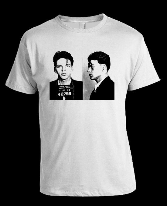 FRANK SINATRA MUGSHOT ORIGINAL SCREEN PRINT T SHIRT TEE