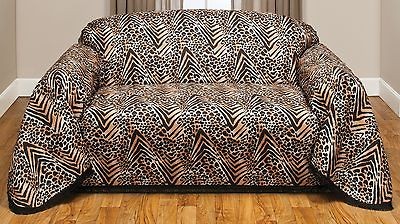 SAFARI ANIMAL LEOPARD FURNITURE THROW COVERS