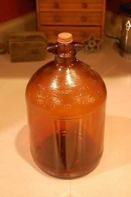   Mid  Century Hi Lex Amber Bleach Gallon Bottle Jug with Cap   Cool