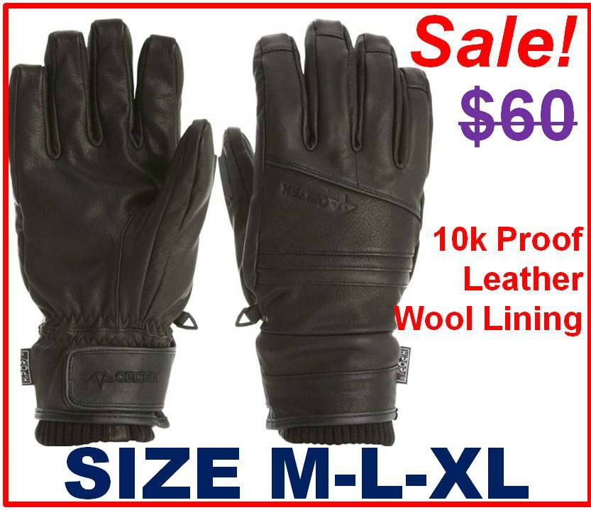   Altitude Leather 10k Waterproof Snowboard Halfpipe Deck Ski Gloves