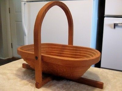 VTG MADE IN MAINE WOODEN FRUIT BASKET FOLDING COLLAPSIBLE GR8 DESIGN 