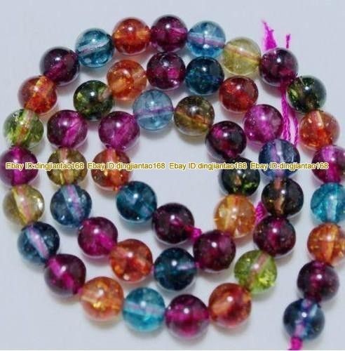 6mm 15Colorful Tourmaline Round Loose Beads A06