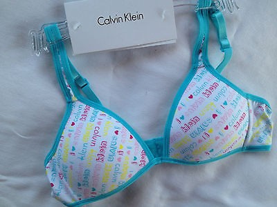 Girls Calvin Klein demi BRA TEEN logo 34AA NWT training no wire light 