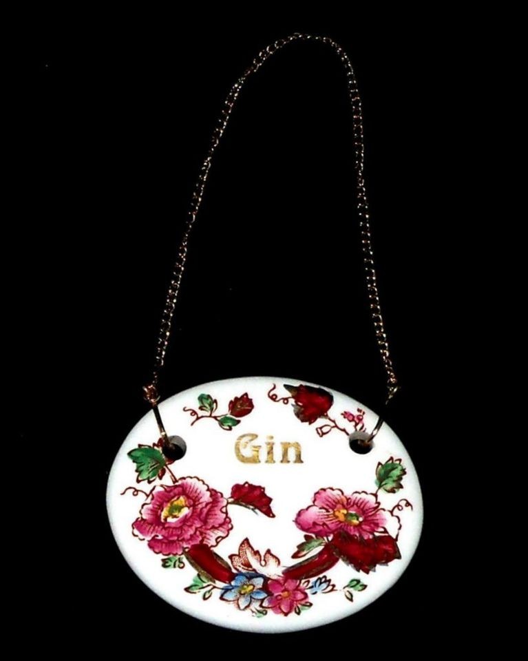 MASONS MANDALAY IRONSTONE DECANTER LABEL ~ GIN ~