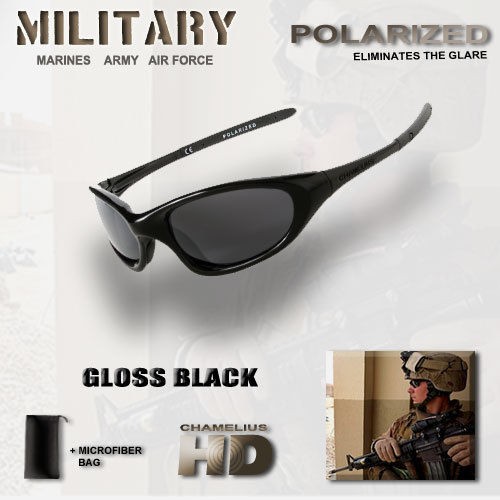 Military Armed Forces Mens Black Sunglasses POLARIZED *