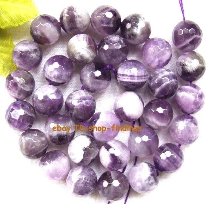   8mm 10mm 12mm 14mm round faceted stripe amethyst gemstone Beads 15