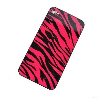 Black+Rose Zebra Glass full back cover case housing battery door for 