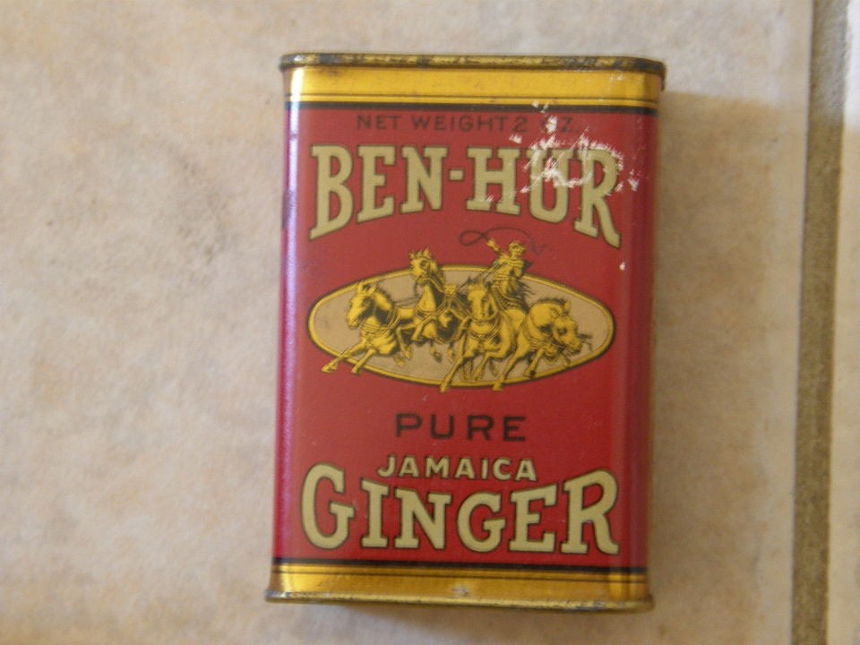 Vintage Ben Hur Pure Jamaica Ginger still in Container