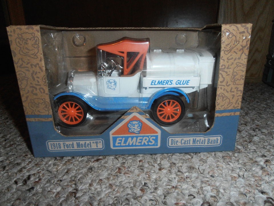 Elmers Glue 1918 Model T Die Cast Metal Coin Bank 1996 NIB 