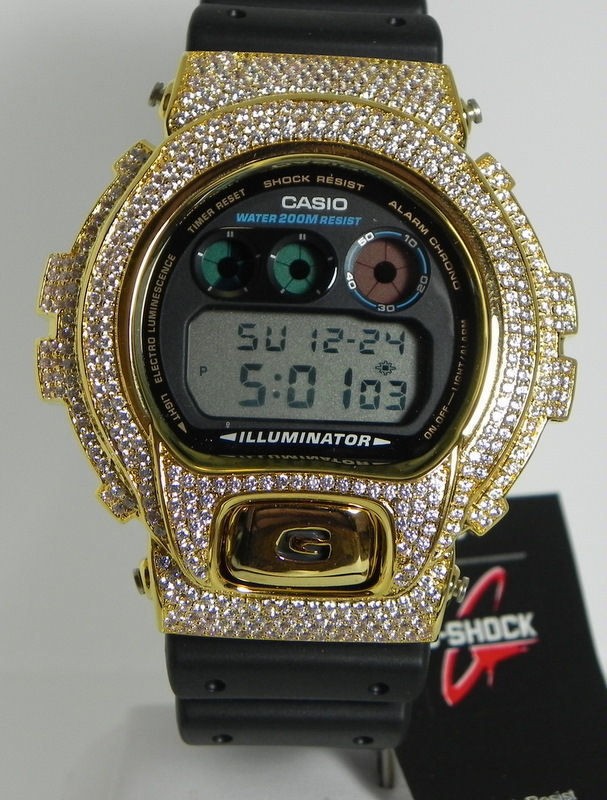 Casio G Shock Iced Out CZ DW 6900 Mens Watch