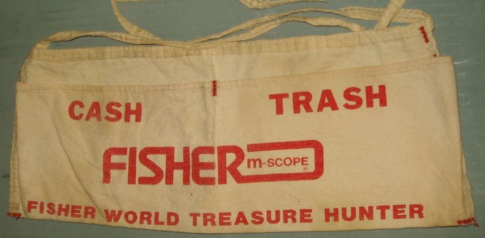 CANVAS WAIST APRON FISHER M SCOPE CASH TRASH FISHER WORLD TREASURE 