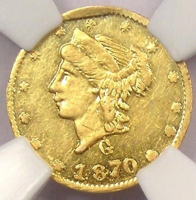 1870 Round Liberty 25C California Gold BG 835   NGC Uncirculated 