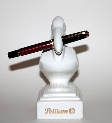 PORCELAIN PELIKAN BIRD PEN STAND DISPLAY & PEN HOLDER