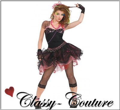 1980s Cyndi Lauper Madonna Rockabilly Fancy Dress Costume