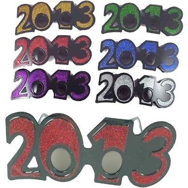   YEAR GLASSES 2013 NEW YEARS EVE SUNGLASSES GRADUATION GLASSES GLITTER