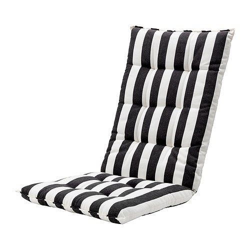 IKEA HALLO SEAT BACK CUSHION BLACK STRIPE NEW IN BAG 