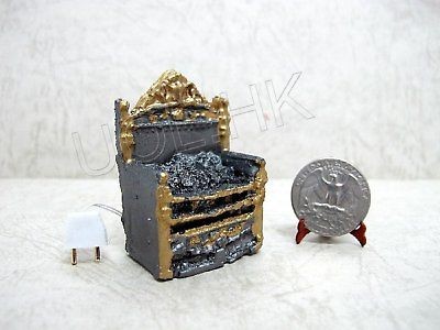 12 Doll house fire grate insert coal  AC324