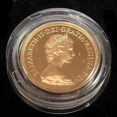 1980 Proof English Gold Sovereign. Original Box and Certificate of 