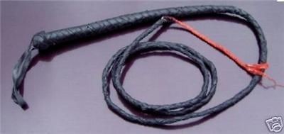 bull whip 7 foot long  Black leather Brand new