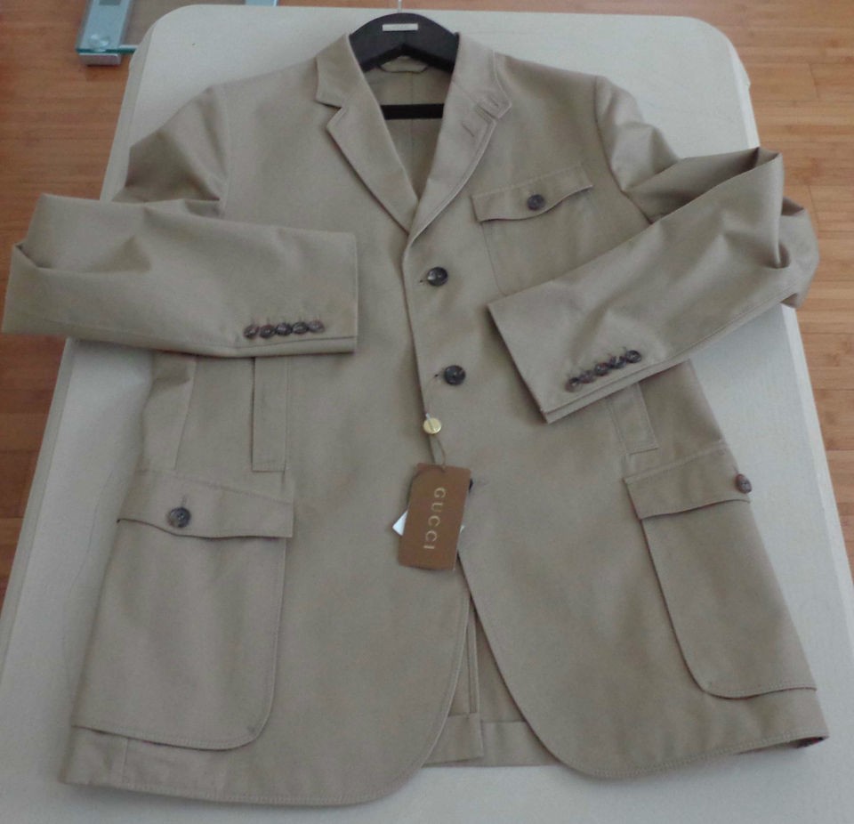   New Retail Price $1560 Gucci Sport Coat Jacket 44L US Made in Italy