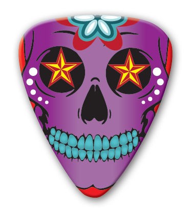 Purple Sugar Skull 25 GUITAR PICKS   PIC7160    