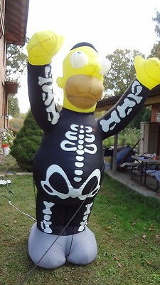 8FT GEMMY AIRBLOWN INFLATABLE HALLOWEEN HOMER SIMPSON SKELETON