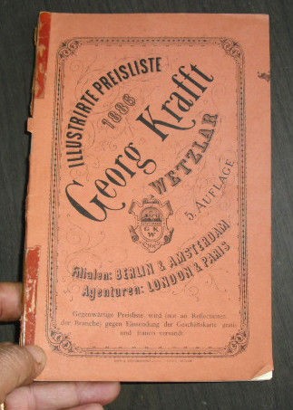 1886 GEORG KRAFFT CATALOG PRICES BARBER HAIR SUPPLIES