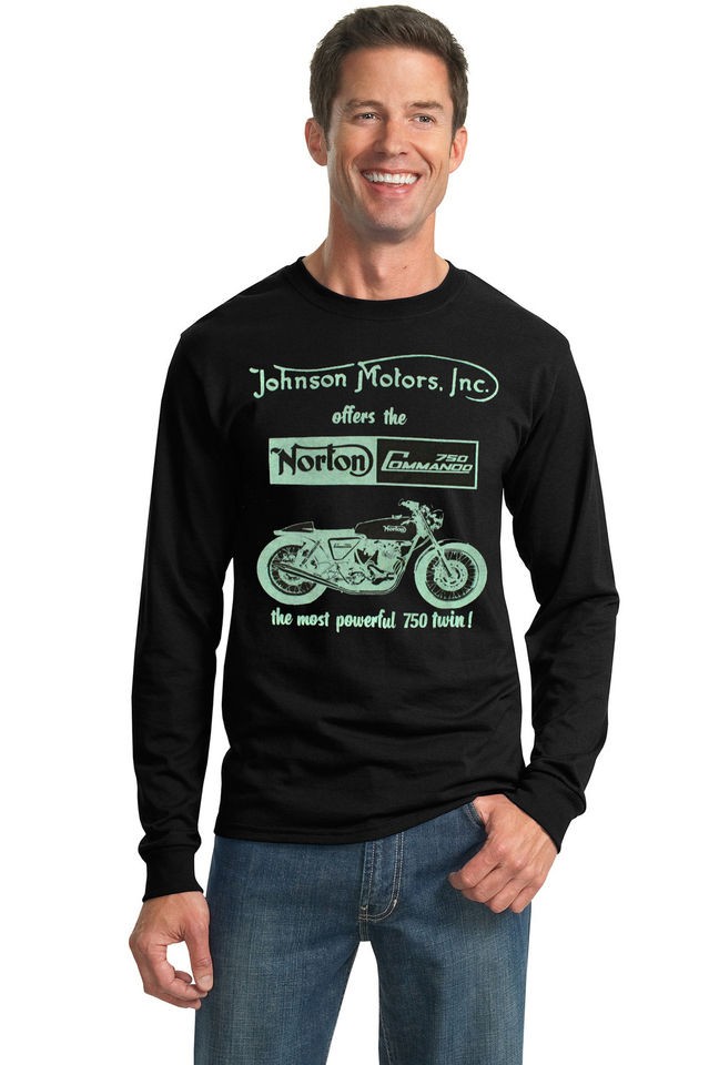   Johnson Motors T shirt Jersey UK Retro Vintage badge Cafe Racer