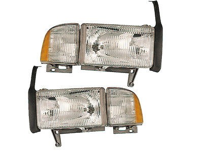   94 01 PICKUP w/XENONS HEADLIGHTS HEADLAMPS 1500 2500 3500 SET PAIR NEW