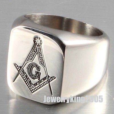 New 20MM Huge Heavy 316L Stainless Steel Signet Mason Masonic Mens 