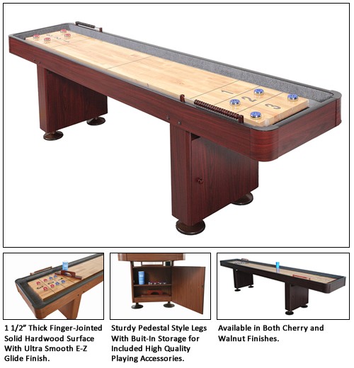   DELUXE CARMELLI SHUFFLEBOARD TABLE 12 FOOT   DARK CHERRY   FREE SHIP